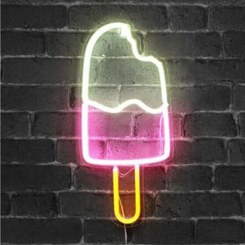 ネオンサイン LED アイスクリーム ICE CREAM 45×20㎝ 看板 USB ネオンサイン LED アイスクリーム ICE CREAM 45×20㎝ 看板 USB