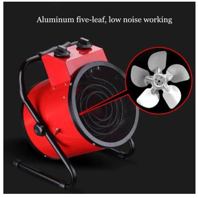 ハイパワー 家庭用 サーモスタット ヒーター 温風送風 ファンヒーター