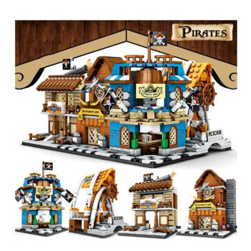 レゴ互換 パイレーツ BAR ミニモジュール式 4点セット LEGO互換品