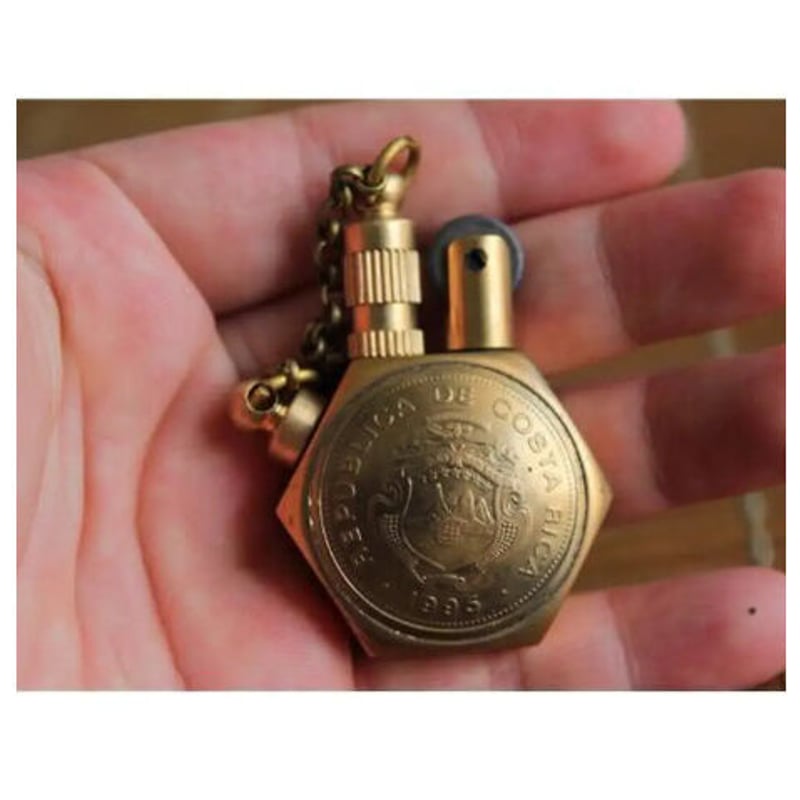 お洒落 ヴィンテージ フリント オイルライター 真鍮 アンティーク