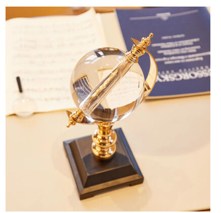 オブジェ】 置物 北欧インテリア クリスタルボール 惑星 金色 飾り