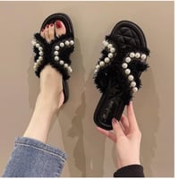 【3色展開】ビーズ スリッパ おしゃれ きれいめ 大人女子 旅行 韓国 オルチャン CP463