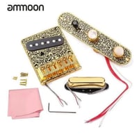カスタムテレキャスター コントロールプレート ブリッジゴールド彫刻装飾プレートtelecaster 前後ピックアップ エレキギター用