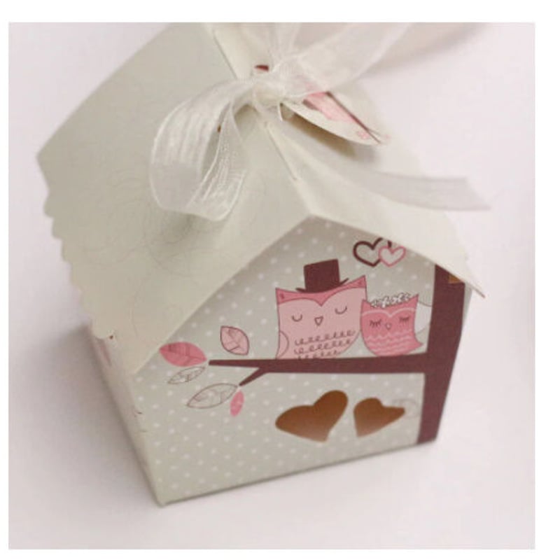 ギフトボックス 20個セット 家型 紙箱 リボン付 バレンタイン お誕生日