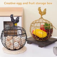 【2色展開】鉄 インテリア 卵 収納 バスケット ニワトリ 型 卵ホルダー バスケット タマゴ 果物入れ キッチン 料理道具
