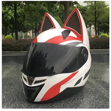 猫耳 フルフェイスヘルメット カラーサイズ選べますシールドカラー4色展開 レトロ 昭和 走り屋