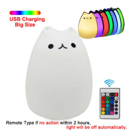 【ナイトライト】 ねこ 猫 タッチセンサー式 子供部屋 ベッドサイド 【LED】