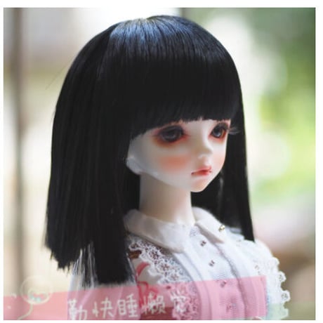 BJD ウィッグ ロング 黒髪 サラサラ ストレート 球体関節人形 カスタムドール 人形用 かつら 髪 アクセサリー SD DD MSD YOSD
