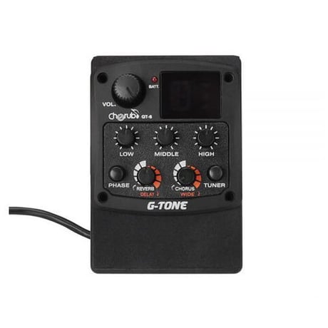 Cherub GT-6 アコースティックギター プリアンプ 3-Band EQ エコライザー 液晶チュー アコギ用