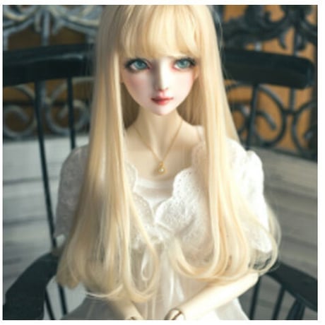 BJD ウィッグ 人形用 カスタムドール 女性 ロング SD DD YOSD MSD キレイな シャンパン ミルクゴールデン 選べる3サイズと2色