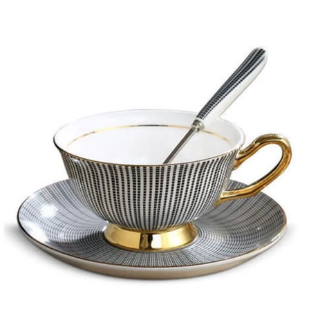 ティーカップ 200ml ソーサー スプーン 3点セット カラフル 磁器 コーヒー お茶会 食器 高級装飾 上品 優雅 贈り物