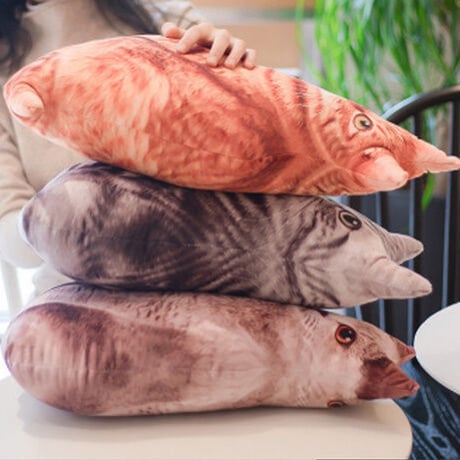 BABIQU 猫 抱き枕 クッション 50cm 横になってる ぬいぐるみ ソフト グッズ 柔らかい 動物 かわいい プレゼントにも 選べる2種類★