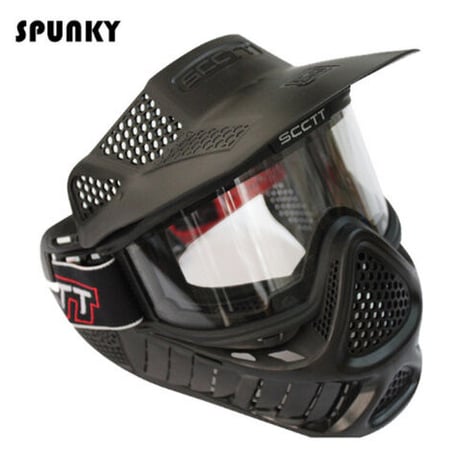 SPUNKY ペイントボール マスク フルフェイスマスク サバゲー ゴーグル エアガン フェイスガード ミリタリー 二層防曇 スペアレンズ付き 2色展開