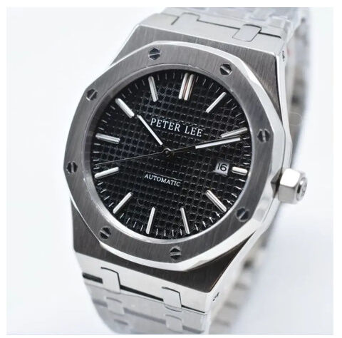Peter lee 自動巻 機械式腕時計 Mens 40mm ステンレス ブラック Peter lee 自動巻 機械式腕時計 Mens 40mm ステンレス ブラック