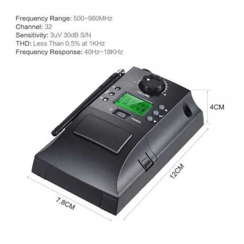 受信機と送信機を備えたポータブルUHF楽器 ワイヤレスマイクシステム
