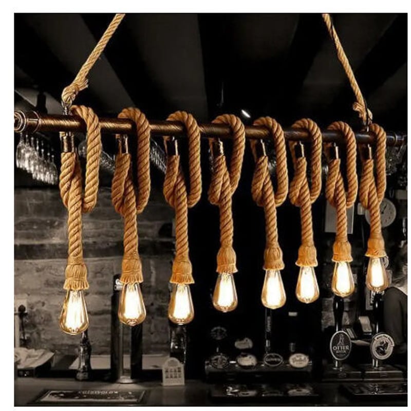 麻 ロープ ペンダントライト 吊り下げ ヴィンテージ風