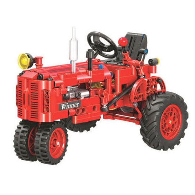 レゴ互換 テクニック レトロ トラクター 耕運機 レッド LEGO互換品