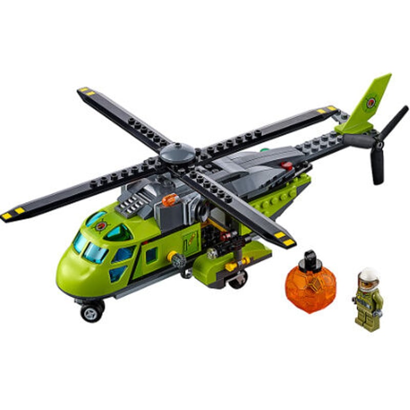 レゴ互換 LEGO シティ 火山調査隊のヘリコプター 60123 ミニフィグ付き