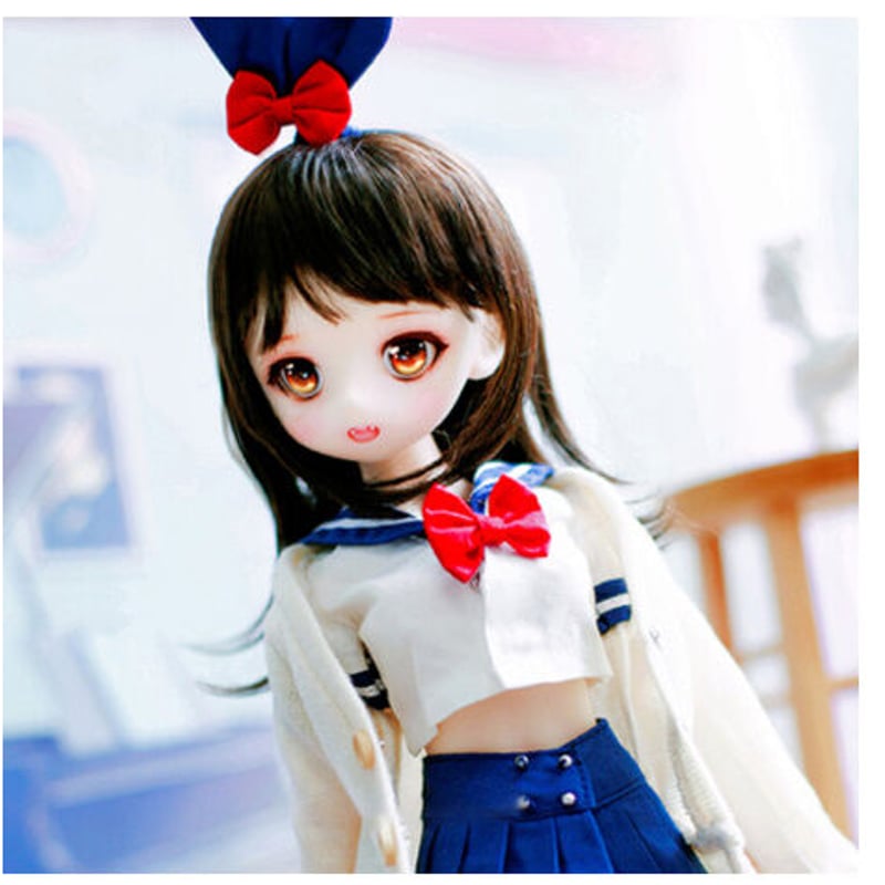 球体関節人形 BJD 1/4 セーラー服 フルセット 本体＋眼球＋服＋靴＋