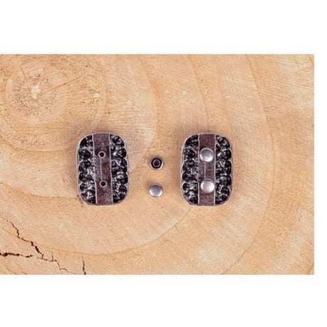 レザークラフト 10個セット 30 × 22mm バイカー パンク 長方形  スケルトン コンチョ