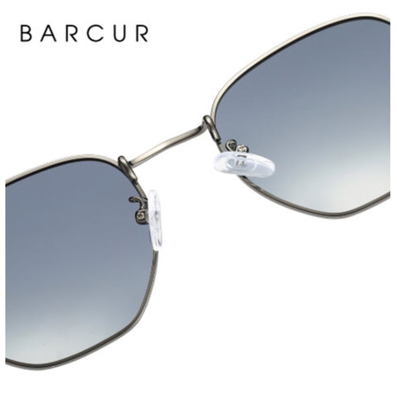 レトロスタイル】 BARCUR 六角形 メンズ サングラス UV400 偏光レンズ