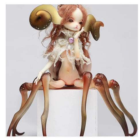 球体関節人形 本体+眼球+メイクアップ済 BJD カスタムドール 異形 8足