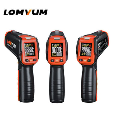 LOMVUM 赤外線温度計 非接触 範囲-50℃～580℃ レーザー 電池式 ガンタイプ おすすめ 料理 家庭用 衛生 業務用 デジタル温度計 温度測定器 DIY 人気