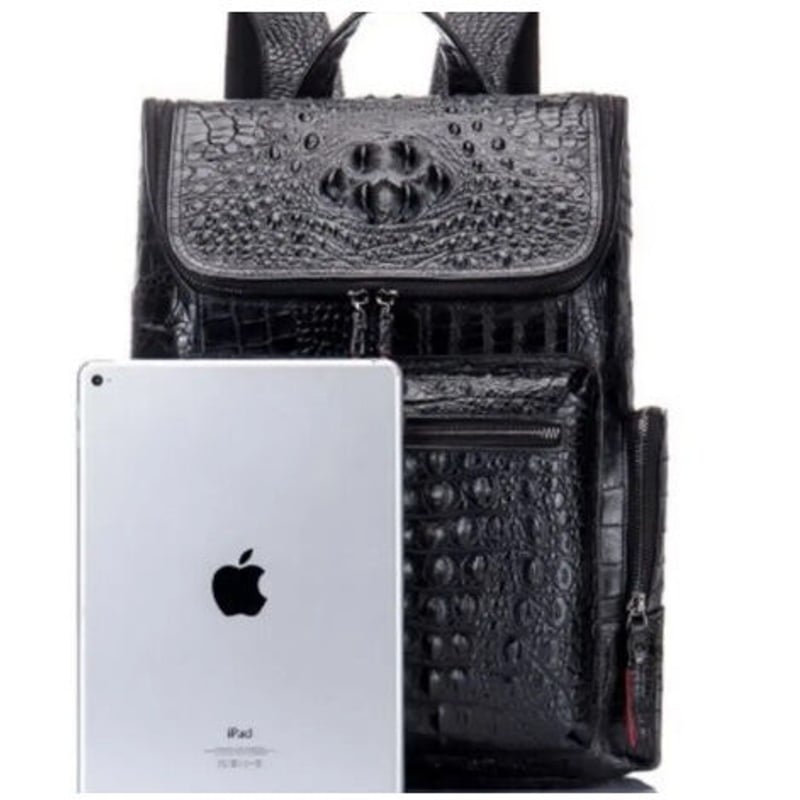 本革 メンズ バックパック リュックサック クロコダイル型押 学生 旅行