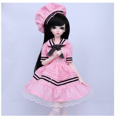球体関節人形 BJD フルセット 1/4 女の子 本体＋眼球＋服＋靴＋ウィッグ メイクアップ済み カスタムドール 美少女 キュート ピンクの衣装 40cm 選べる3色
