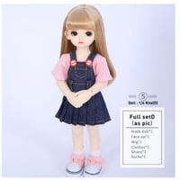球体関節人形 1/6 リタ フルセット BJD 本体＋眼球＋ウィッグ＋衣装＋靴＋靴下＋メイクアップ済み 女の子 手作り カスタムドール かわいい デニム衣装 人気
