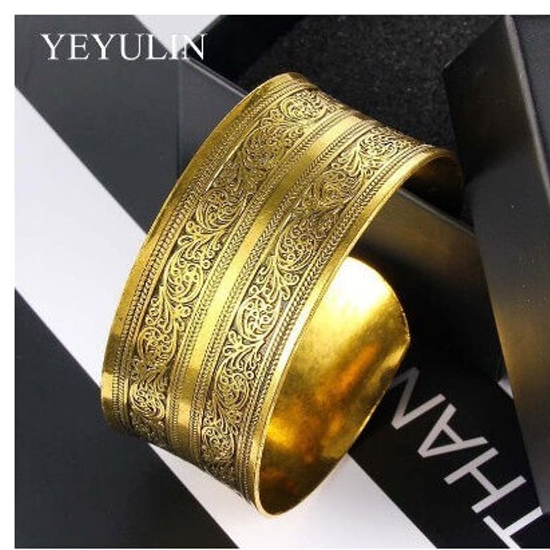 エスニック風彫刻オープンバングル エスニック風彫刻オープンバングル エスニック風彫刻オープンバングル