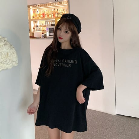 大人可愛い スウィート デザイン ルーズ INS風 羽 刺繍 Ｔシャツ