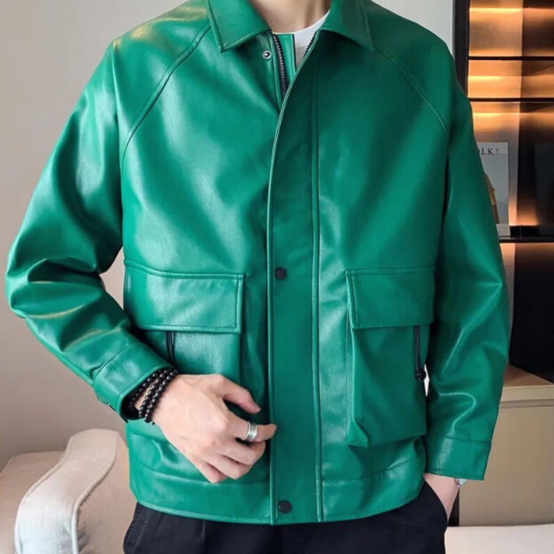 2色展開】 メンズ PUレザー ジャケット 秋 冬 大きいサイズもあり 韓国