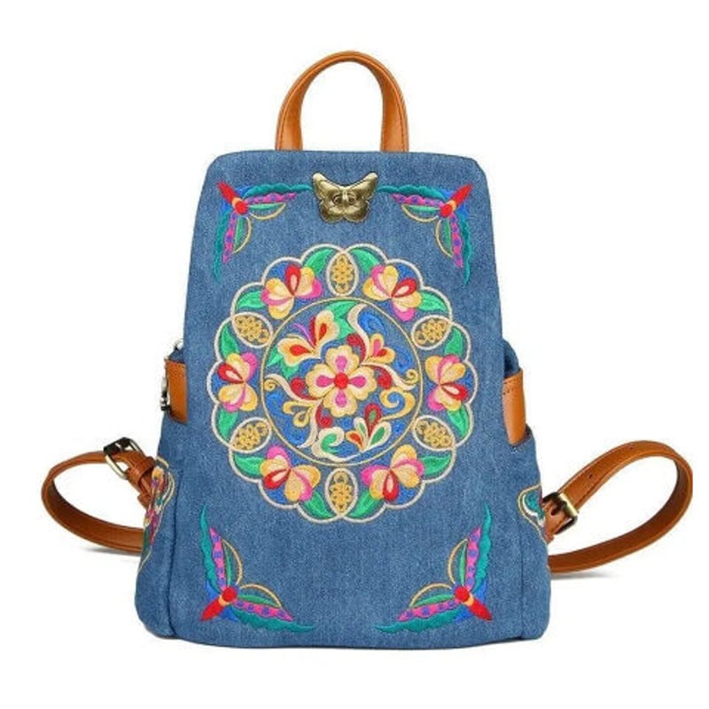 Luxy Moon エスニック刺繍 ゴージャス おしゃれ デニム地 バックパック