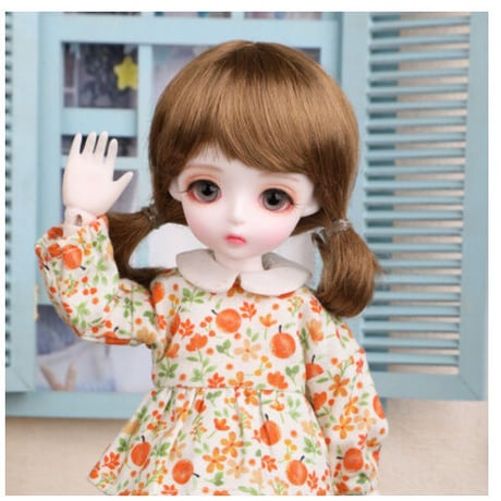 球体関節人形 BJD フルセット 1/6 美少女 女の子 本体＋眼球＋服＋靴＋ウィッグ メイクアップ済み カスタムドール 可愛い柄の衣装 26cm 選べる2色