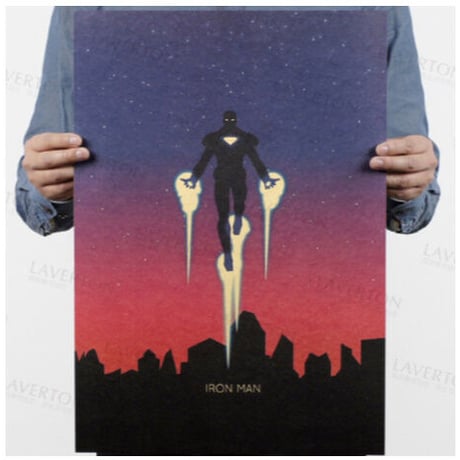 アイアンマン ポスター IRON MAN 絵 レトロとの絶妙な融合★ 入手困難 52cm×36cm