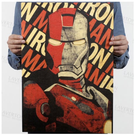 アイアンマン ポスター IRON MAN 絵 レトロとの絶妙な融合★ 入手困難 52cm×36cm
