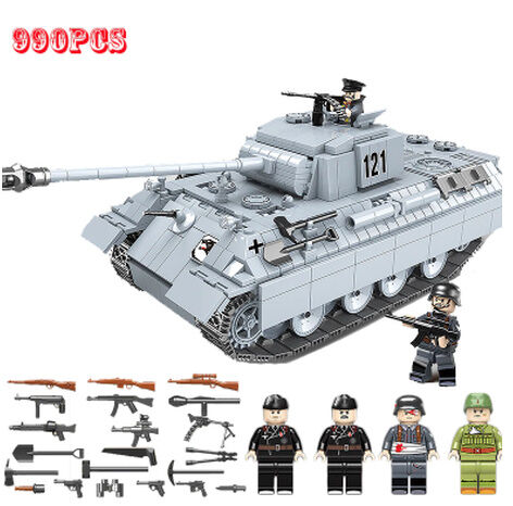 希少【新品未開封】ドイツ軍　パンターD型（初期型）レゴ互換　戦車　ミニフィグ