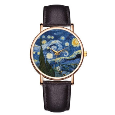 星月夜 ゴッホ 腕時計 フィンセントファンゴッホ The starry night  おしゃれ カジュアル 幻想的 ポスト印象派