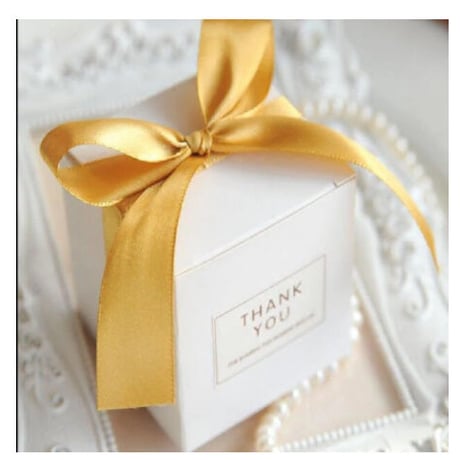 ギフトボックス 50個セット サンキューロゴ リボン バレンタイン お誕生日会 結婚式 おしゃれ かわいい 販促 ラッピング プレゼント