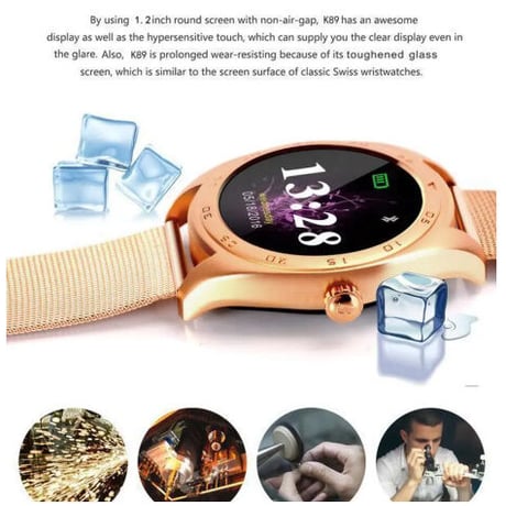 Android IOS Bluetooth スマートウォッチ クラシック 健康 メタル スマートウォッチ  MTK2502Cハートレートモニター