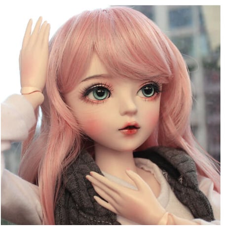【ショートパンツ】 BJD フルセット 美少女 球体関節人形 1/3 60cm ロリータ 本体＋眼球＋ウィッグ＋服＋靴 メイクアップ済み カスタムドール 【ピンク色の髪】
