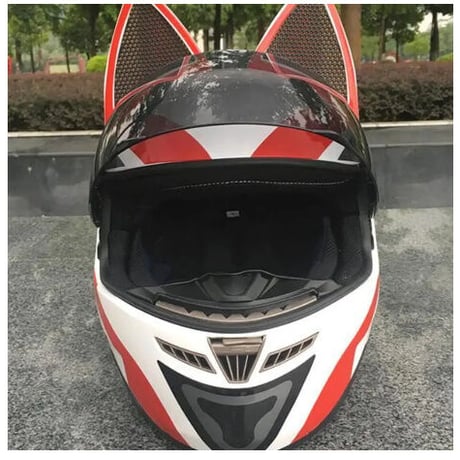 猫耳 フルフェイスヘルメット カラーサイズ選べますシールドカラー4色展開 レトロ 昭和 走り屋