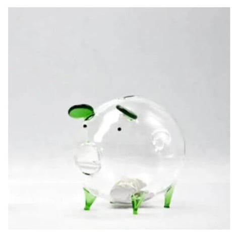 豚の貯金箱 透明ガラス７色展開 可愛い 誕生日プレゼント 貯金箱 置物 贈り物 コインセービングボックス
