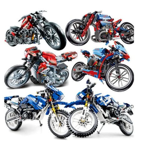 レゴ互換 テクニック オートバイ ８種類 バイク モトクロス アメリカンチョッパーバイク レーシングバイク ホビー LEGO互換品