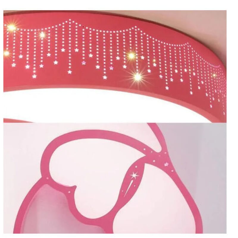 ハート ムーンシェイプ キュート キッズルーム シーリングライト LED