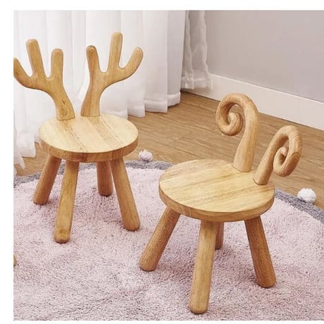 北欧スタイル 椅子 子供用 木製 スツール ４デザイン 羊 トナカイ ウサギ 羽 かわいい 北欧雑貨 インテリア