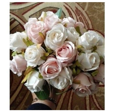 薔薇 花束 ブーケ ピンク 造花 生誕 結婚式 ウエディング リボン ローズ imgrc0069018146.jpg
