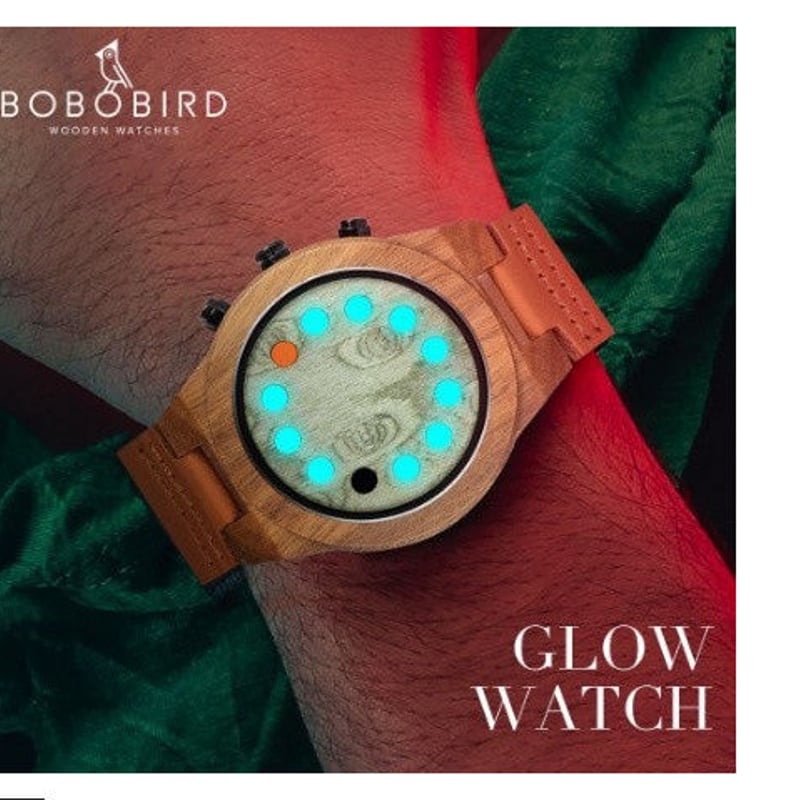 木製ボックス付き！】夜光 時計 木製 12 穴 ダイヤル ムーブメント