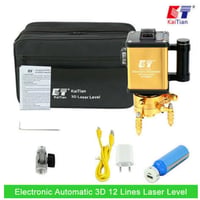 Kaitian グリーンレーザーレベル3D 12ライン バッテリー ロータリー/チルト機能/墨出し器 光学測定器 水平測定器 業務機械